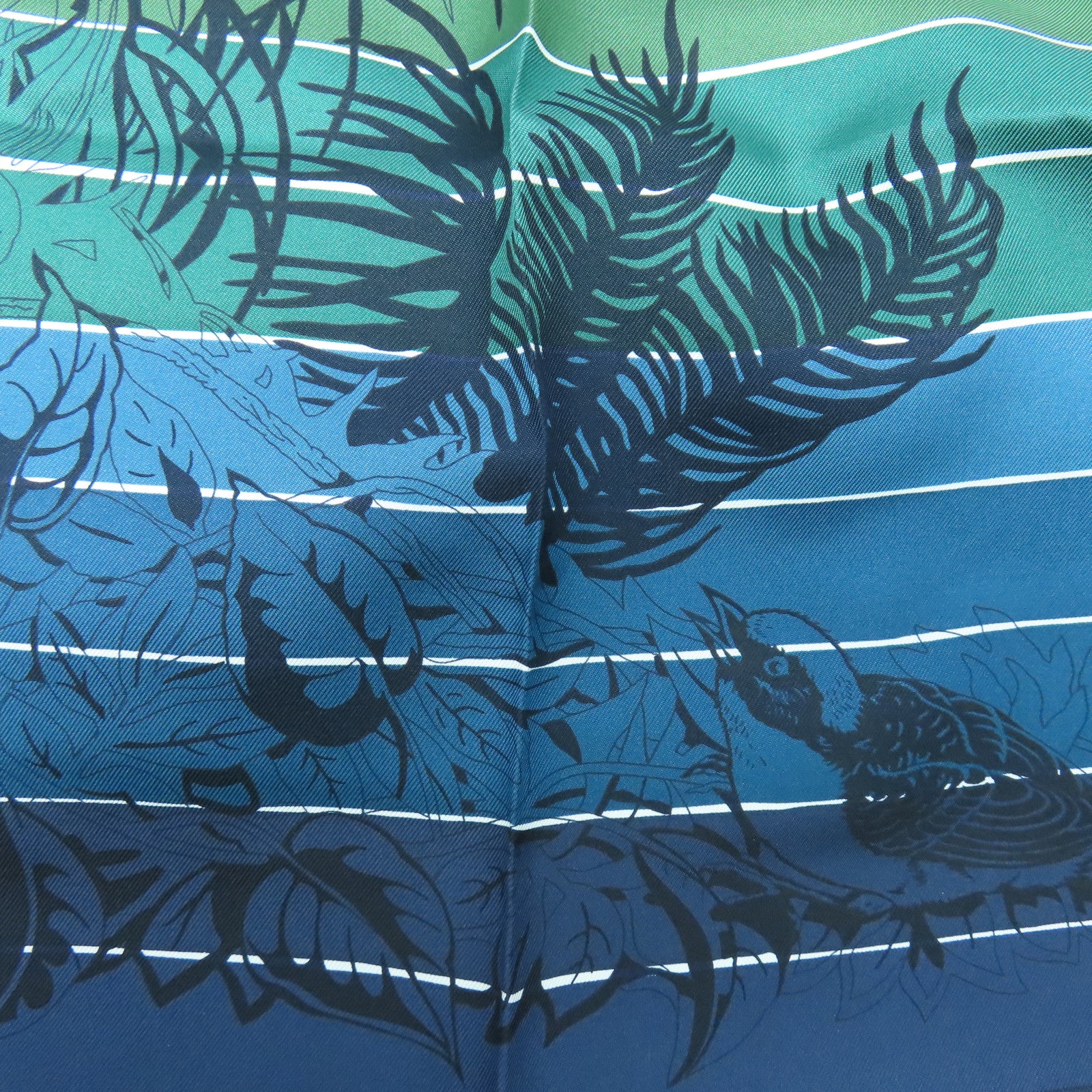 HERMES Silk Scarf Dark Blue