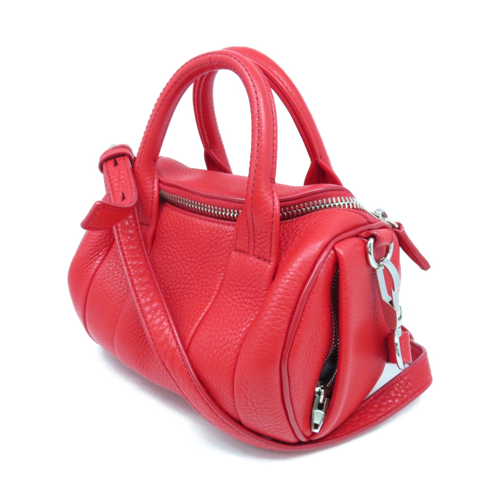 Alexander Wang 牛皮皮革Alexander Wang銀扣手挽肩背兩用袋紅色
