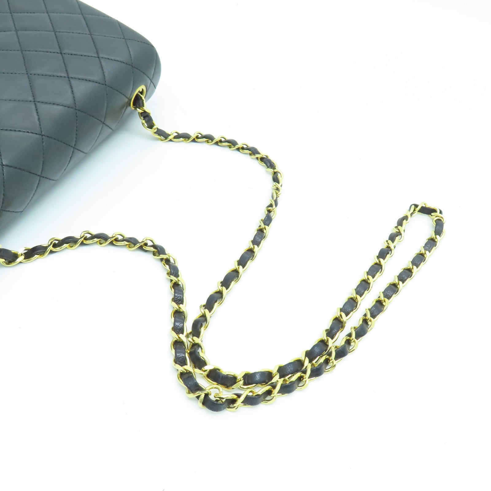 CHANEL 【激減優惠】菱格羊皮皮革Chain Shoulder Bag金扣黑色