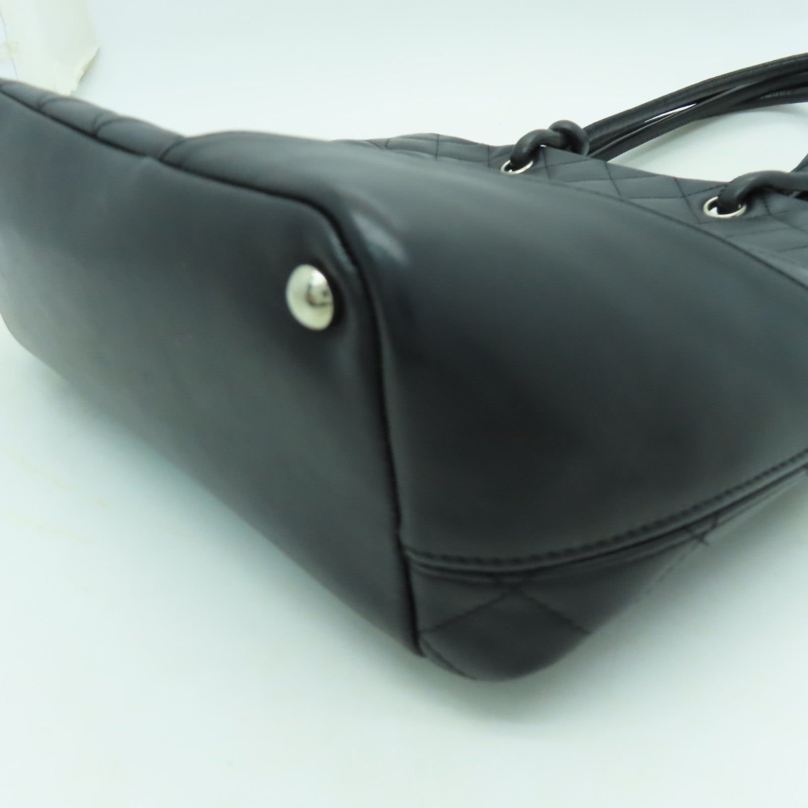 CHANEL Caviar皮革Cambon Totebag銀扣手挽袋黑色