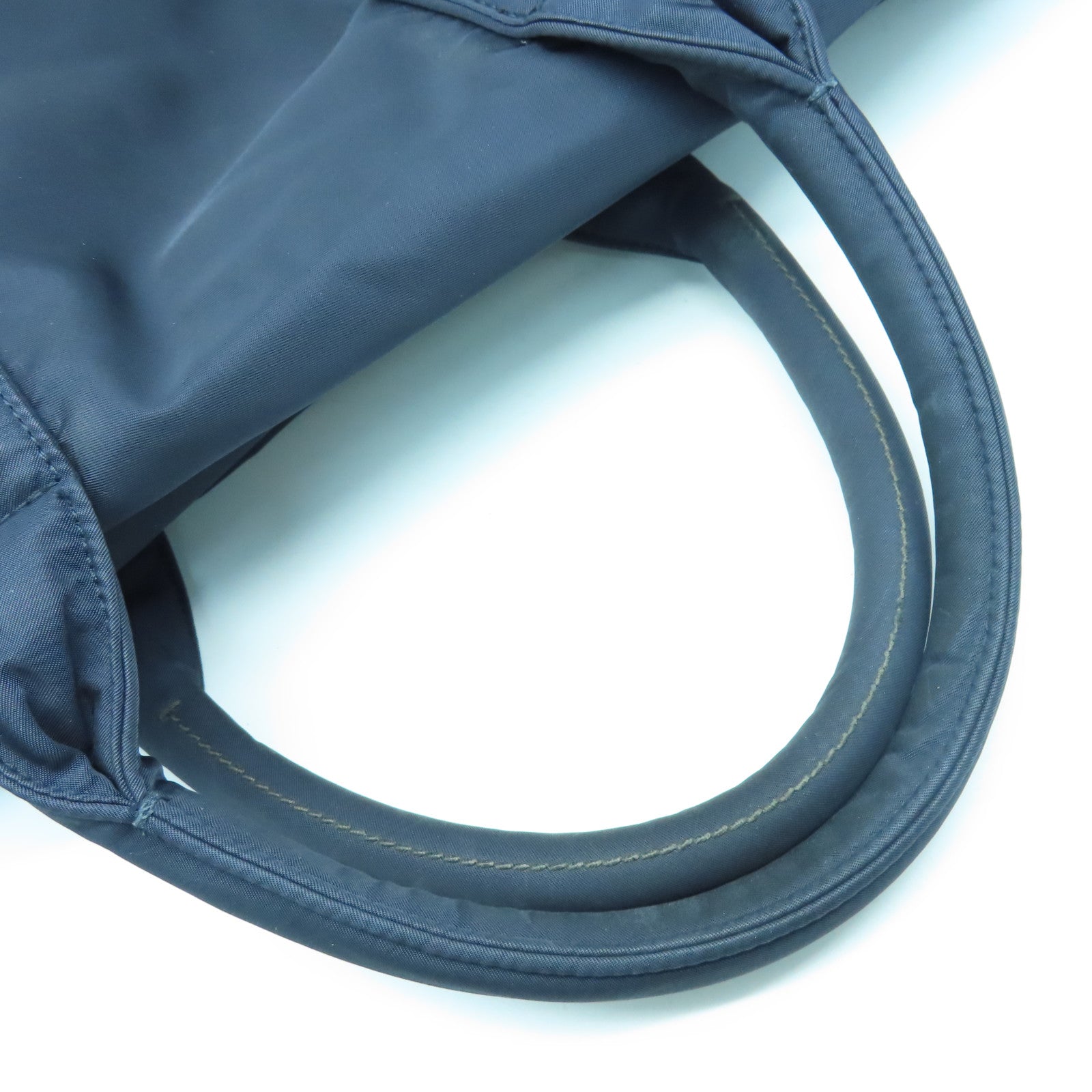 PRADA 尼龍2way Shoulder Bag銀扣手挽肩背兩用袋深藍色