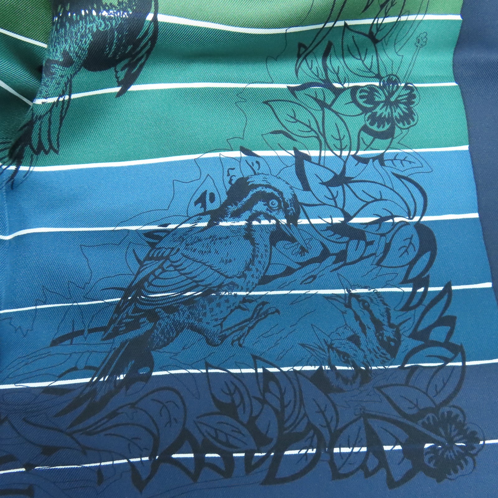HERMES Silk Scarf Dark Blue