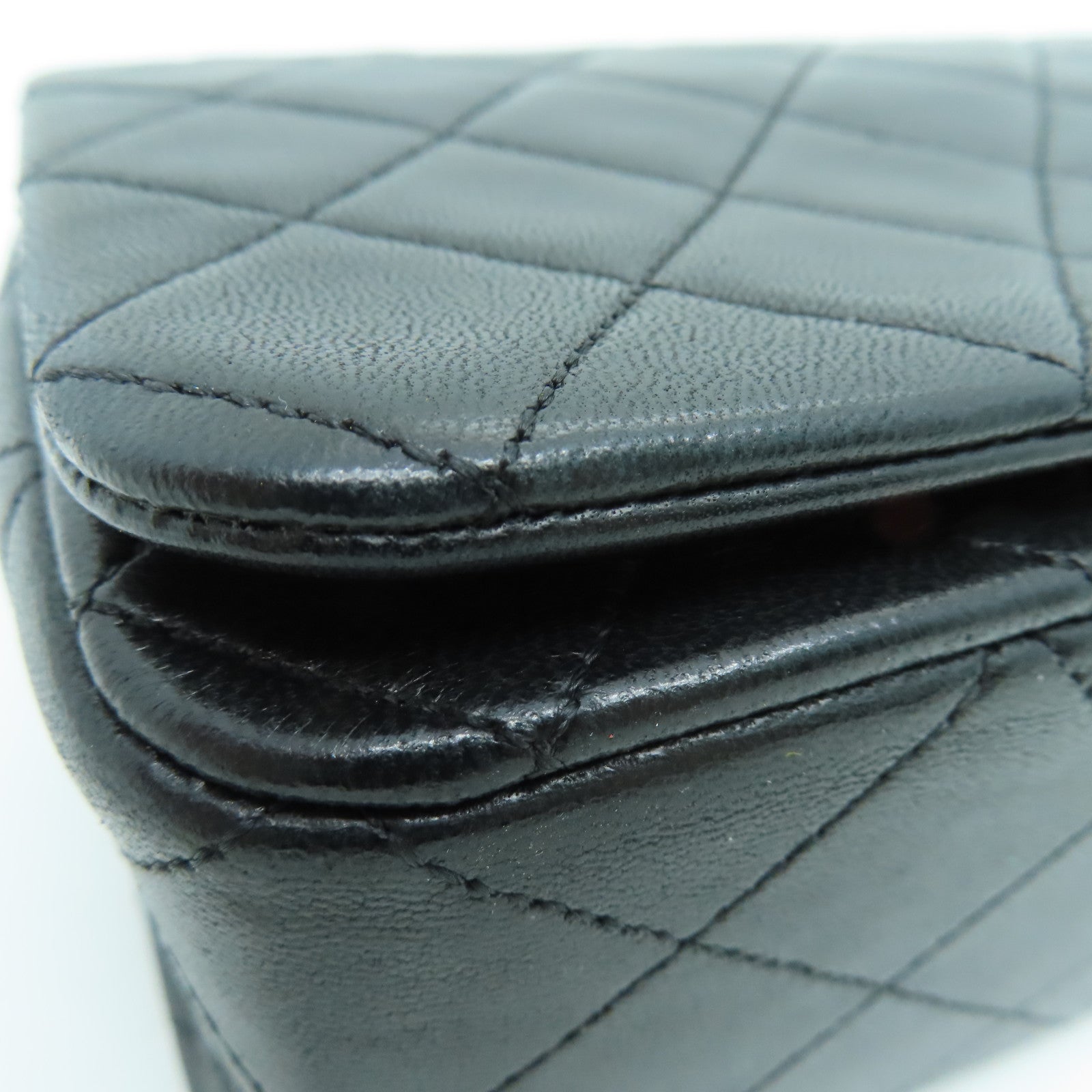 CHANEL 【激減優惠】菱格羊皮皮革Chain Shoulder Bag金扣黑色