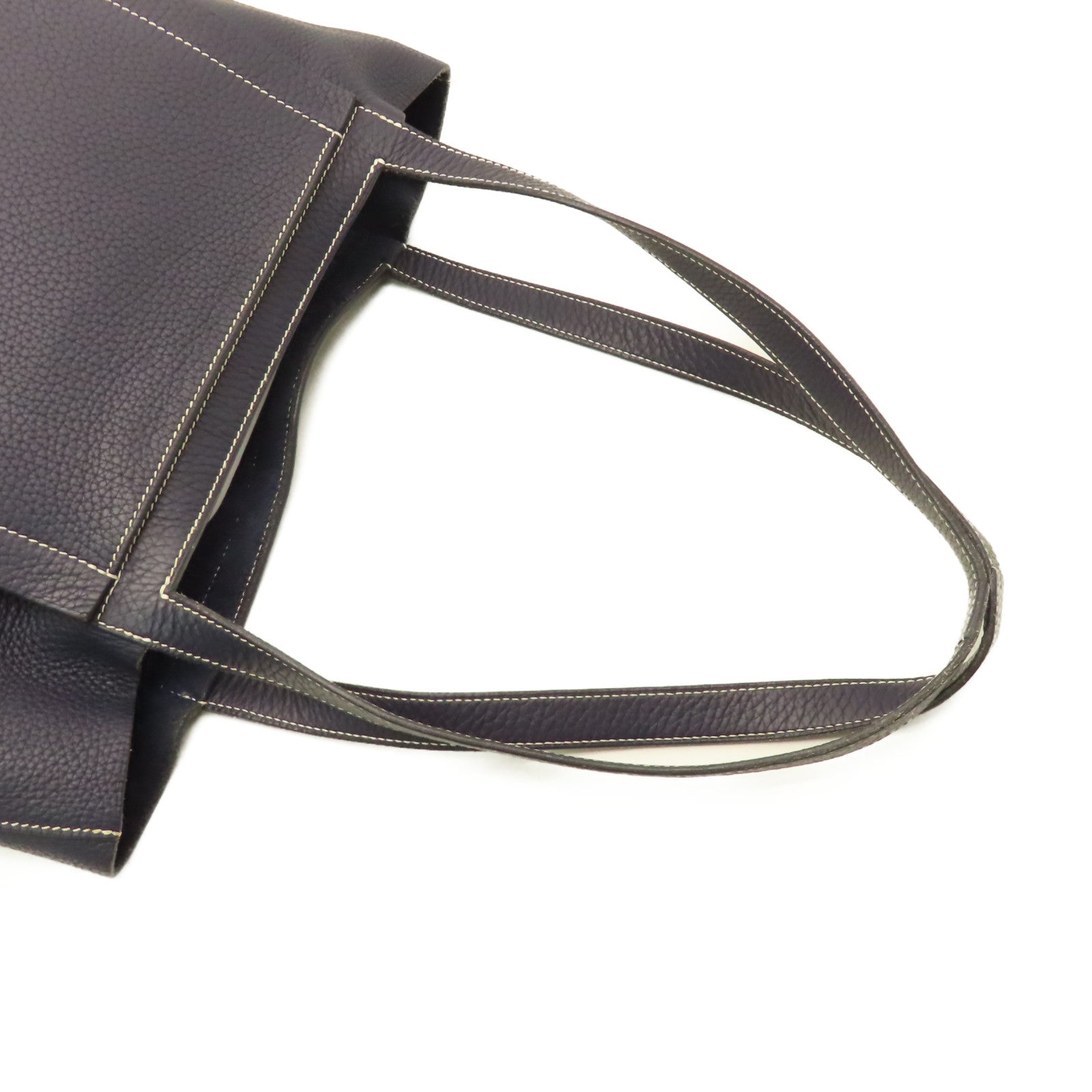 HERMES Clemence皮革Cabasellier 31 Shoulder Bag肩背袋Bleu Nuit午夜藍色