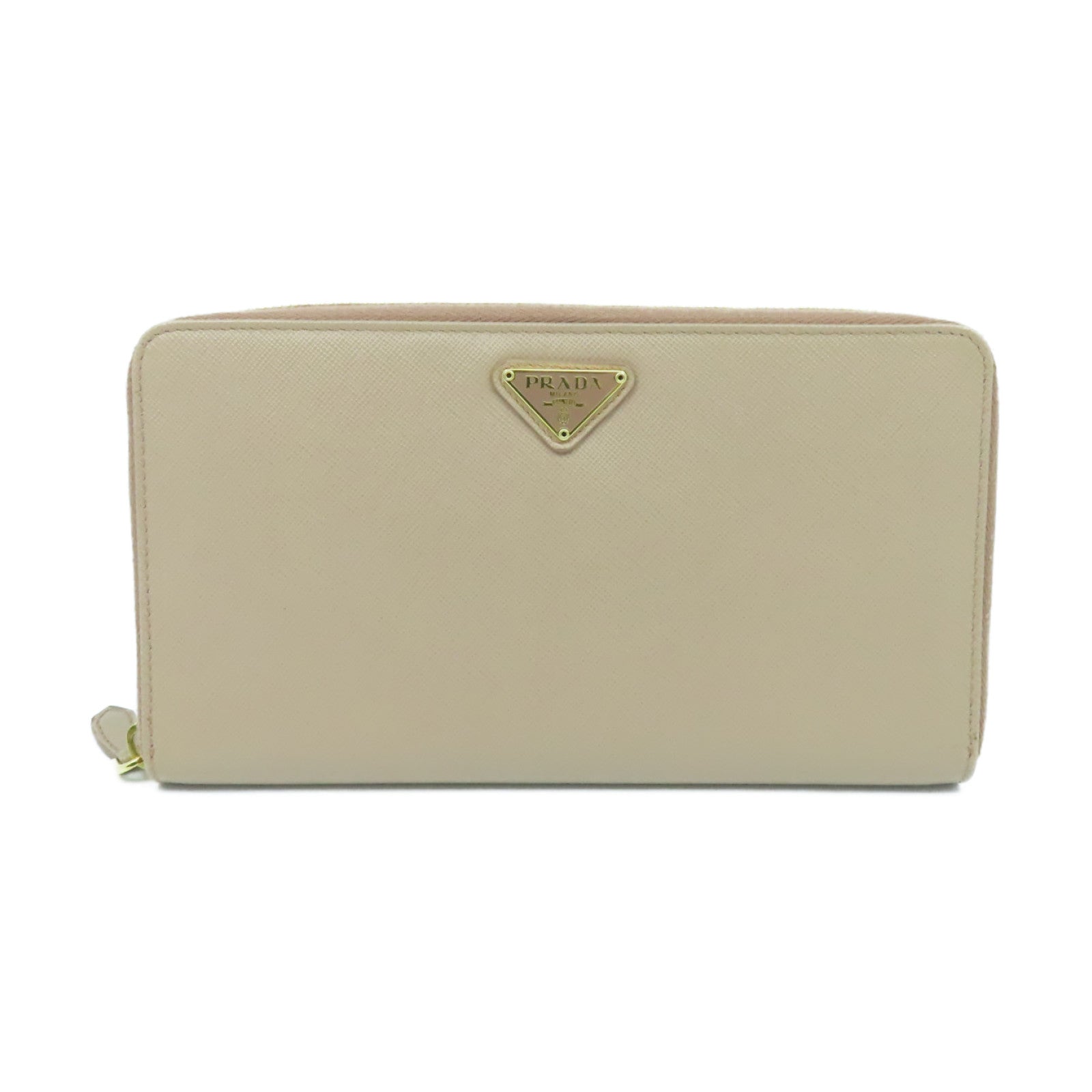 PRADA 牛皮皮革Long Wallet金扣長錢包淺粉紅色