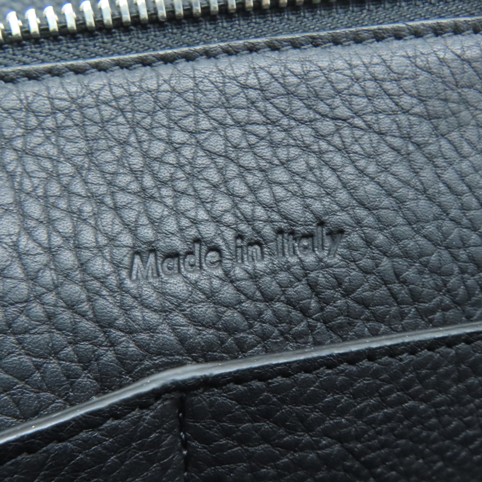 CELINE 牛皮皮革Hand Bag银扣手挽袋黑色