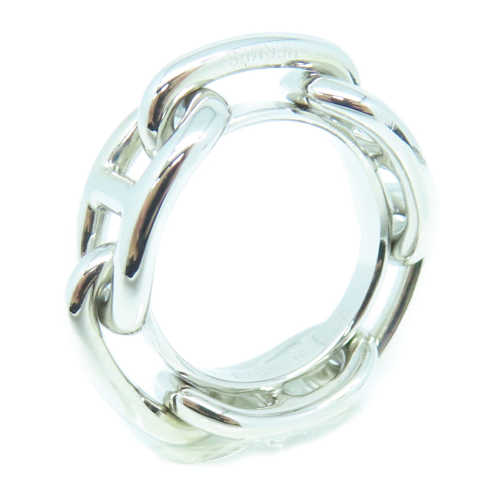 HERMES Metal Scarf Clip Ring Silver Buckle Silk Scarf Buckle Silver