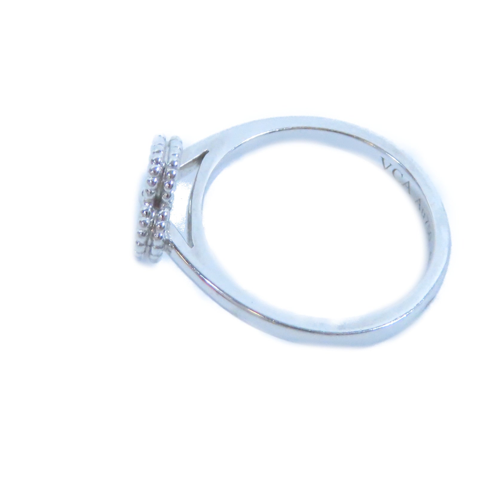 Van Cleef & Arpels 18K白金Sweet Alhambra Diamond Ring鑽石戒指US#4.25