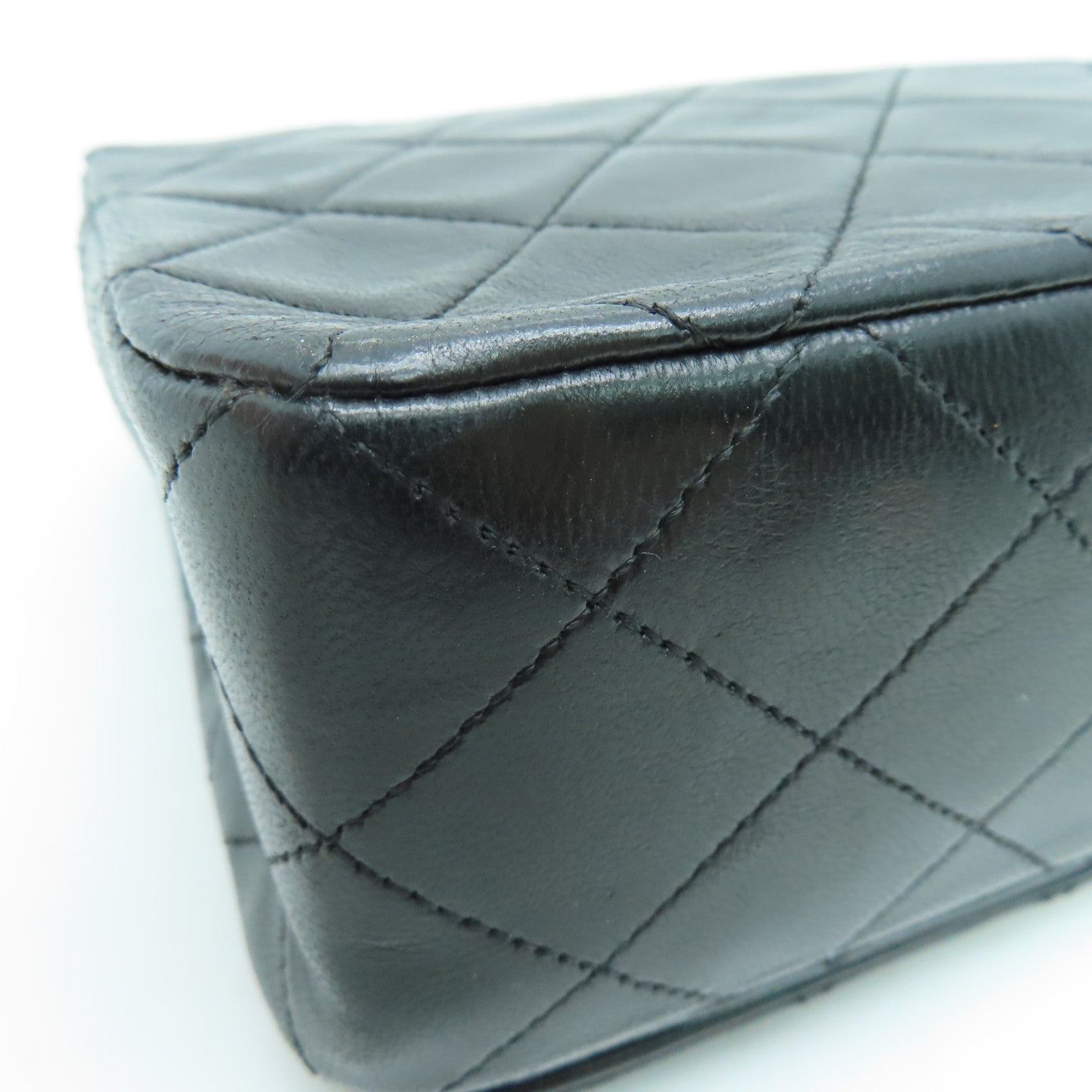 CHANEL 【激減優惠】菱格羊皮皮革Chain Shoulder Bag金扣黑色