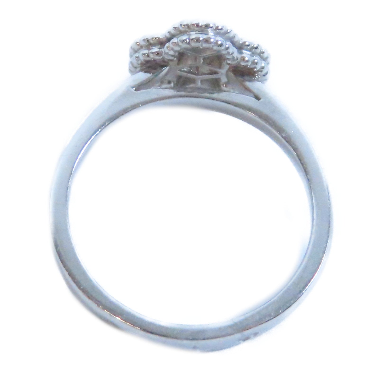 Van Cleef & Arpels 18K白金Sweet Alhambra Diamond Ring鑽石戒指US#4.25
