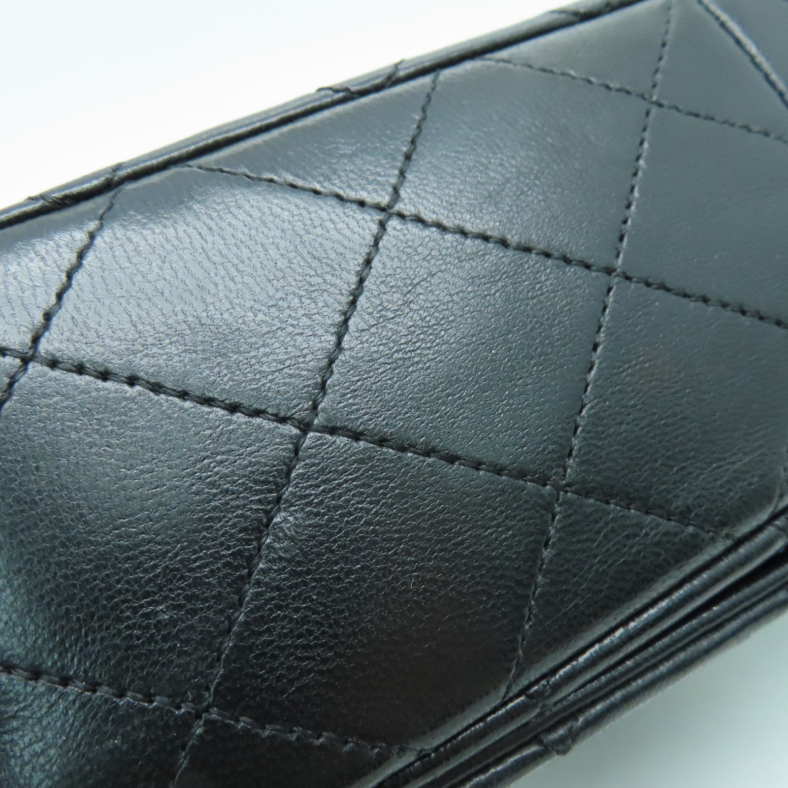 CHANEL 【激減優惠】菱格羊皮皮革Chain Shoulder Bag金扣黑色