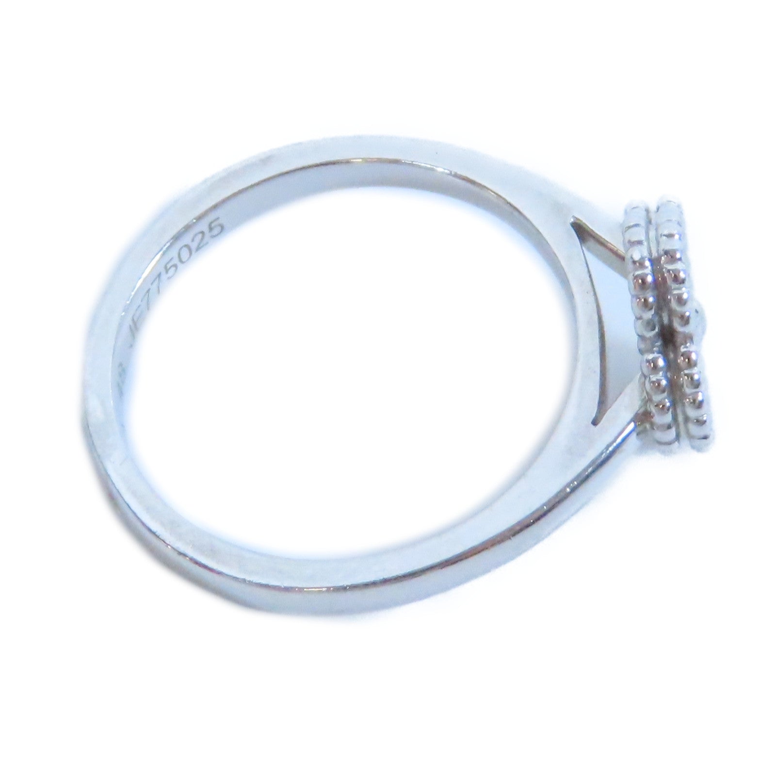 Van Cleef & Arpels 18K白金Sweet Alhambra Diamond Ring鑽石戒指US#4.25