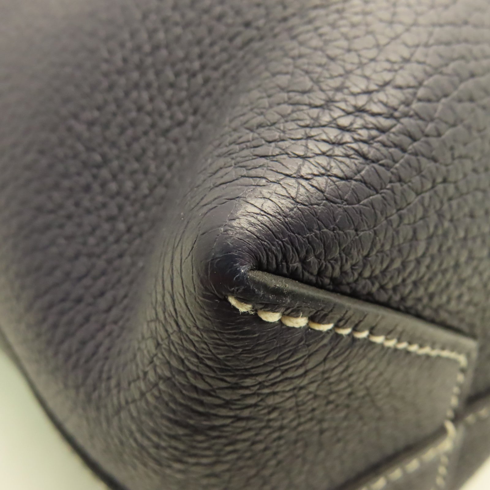 HERMES Clemence皮革Cabasellier 31 Shoulder Bag肩背袋Bleu Nuit午夜藍色
