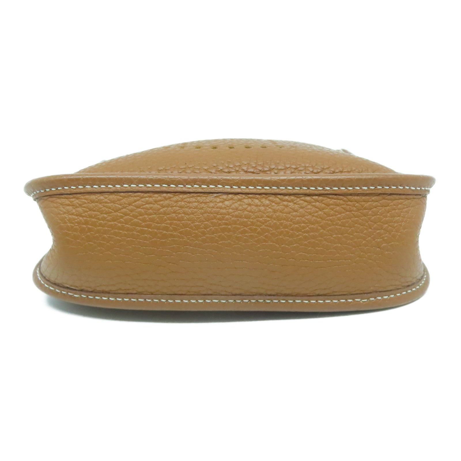 HERMES Clemence皮革Evelyne TPM金扣肩背袋Gold經典駝色