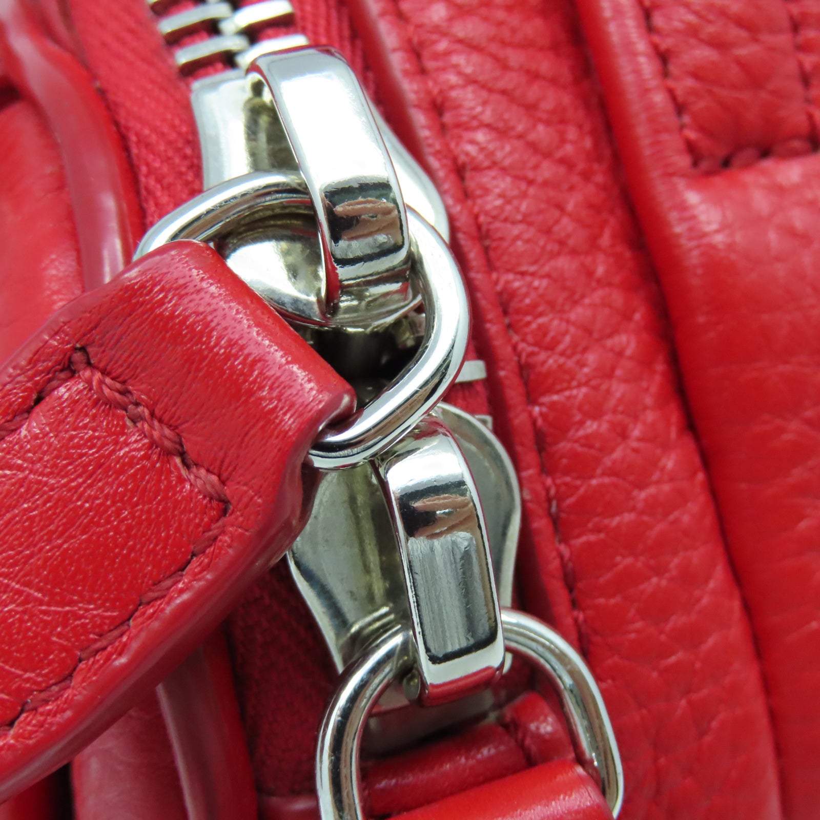 Alexander Wang 牛皮皮革Alexander Wang銀扣手挽肩背兩用袋紅色