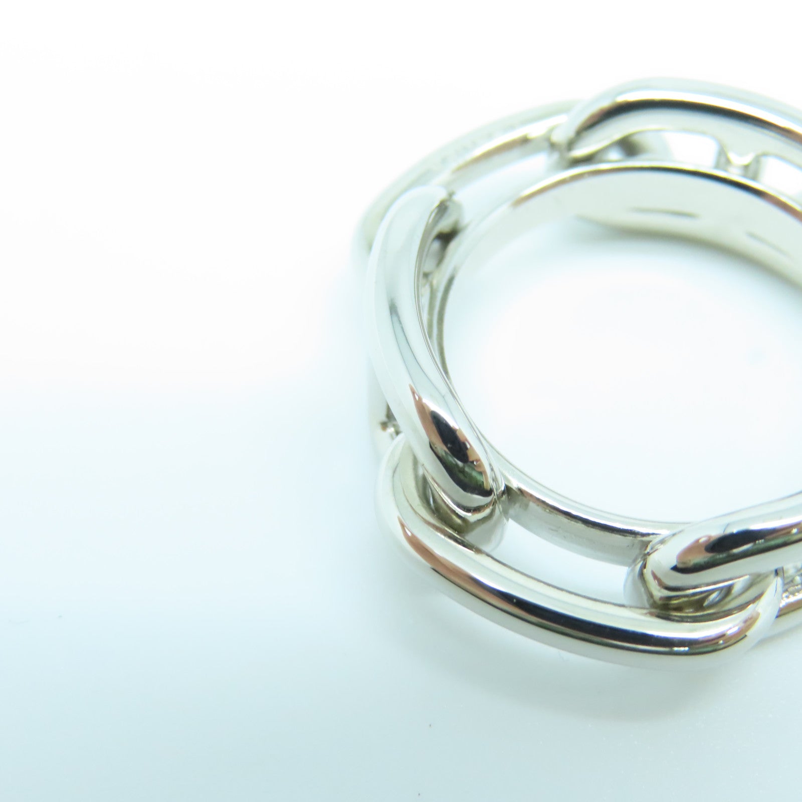 HERMES Metal Scarf Clip Ring Silver Buckle Silk Scarf Buckle Silver