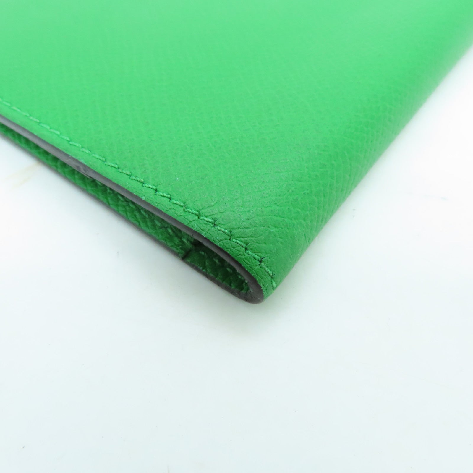 HERMES Epsom皮革Agenda Cover銀扣筆記本套綠色