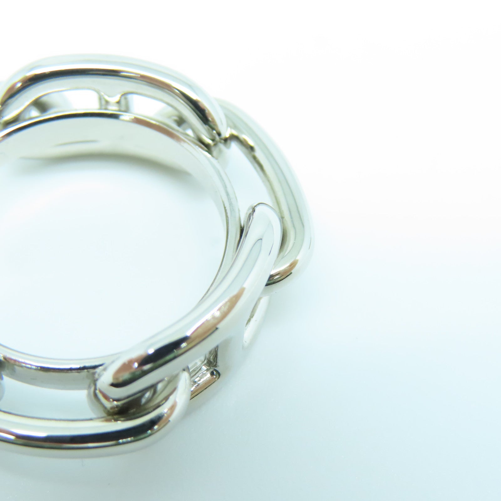 HERMES Metal Scarf Clip Ring Silver Buckle Silk Scarf Buckle Silver
