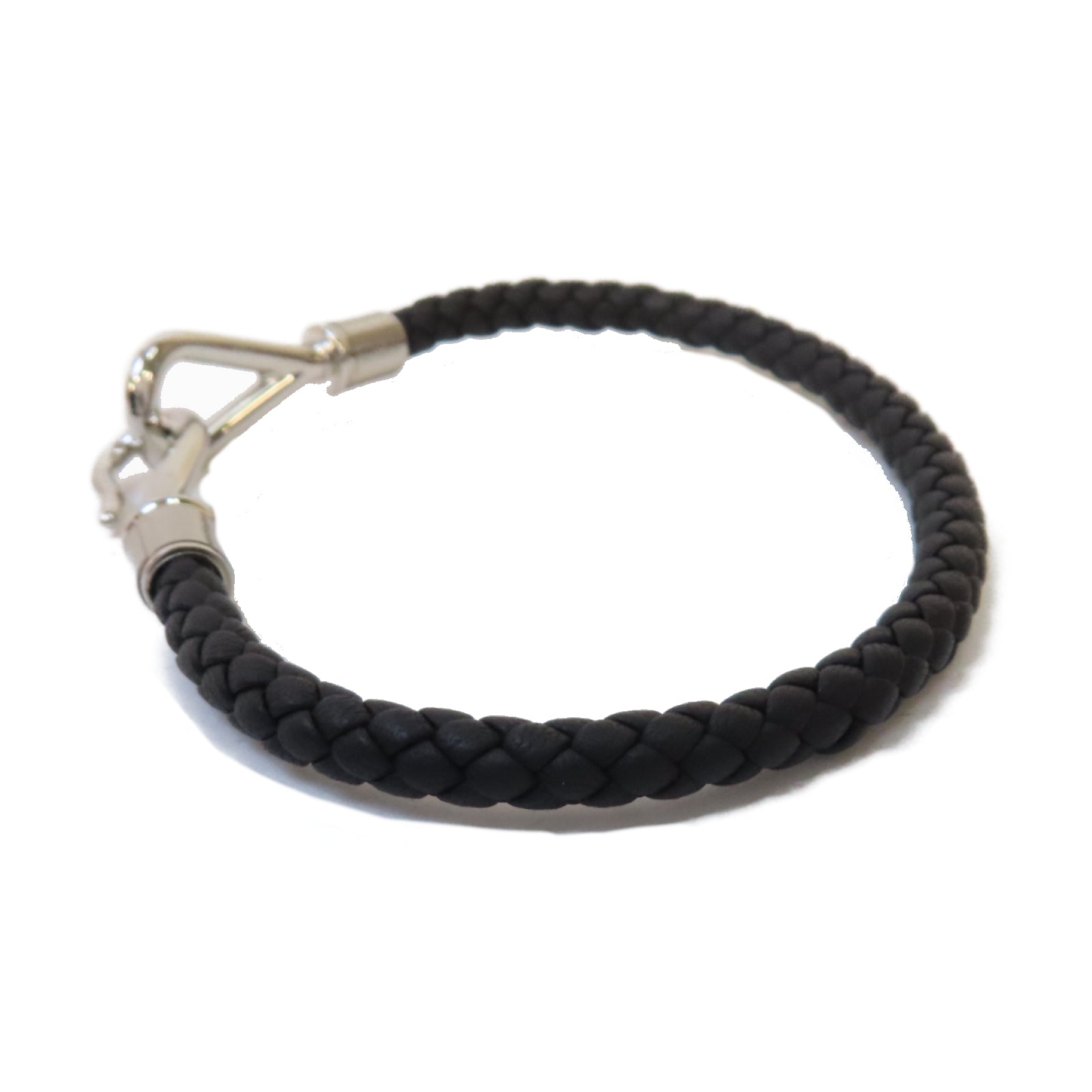 HERMES Swift皮革Jumbo H Bracelet銀扣手鏈Noir黑色