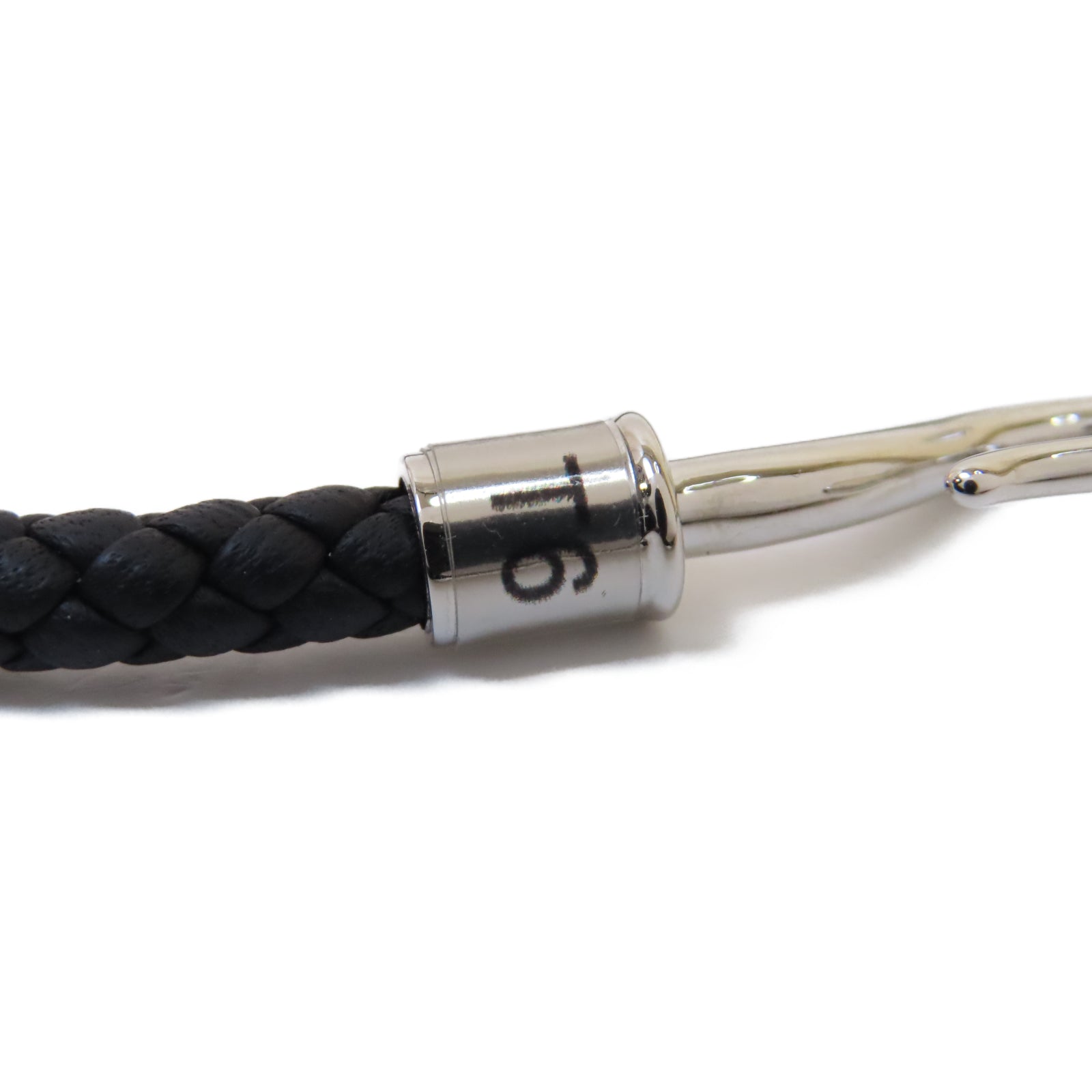 HERMES Swift皮革Jumbo H Bracelet銀扣手鏈Noir黑色