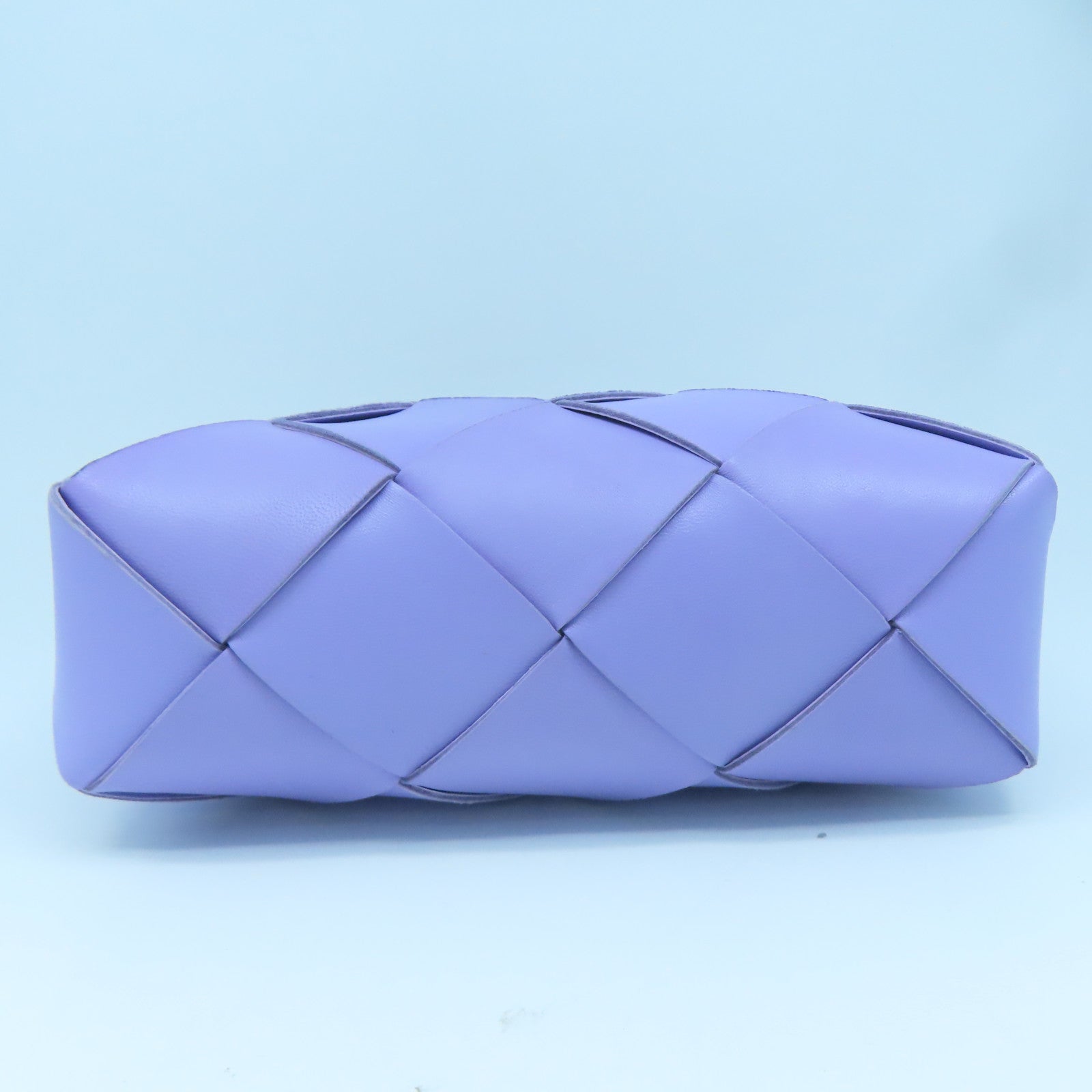 BOTTEGA VENETA 【激減優惠】織紋皮革Shoulder Bag銀扣肩背袋紫色