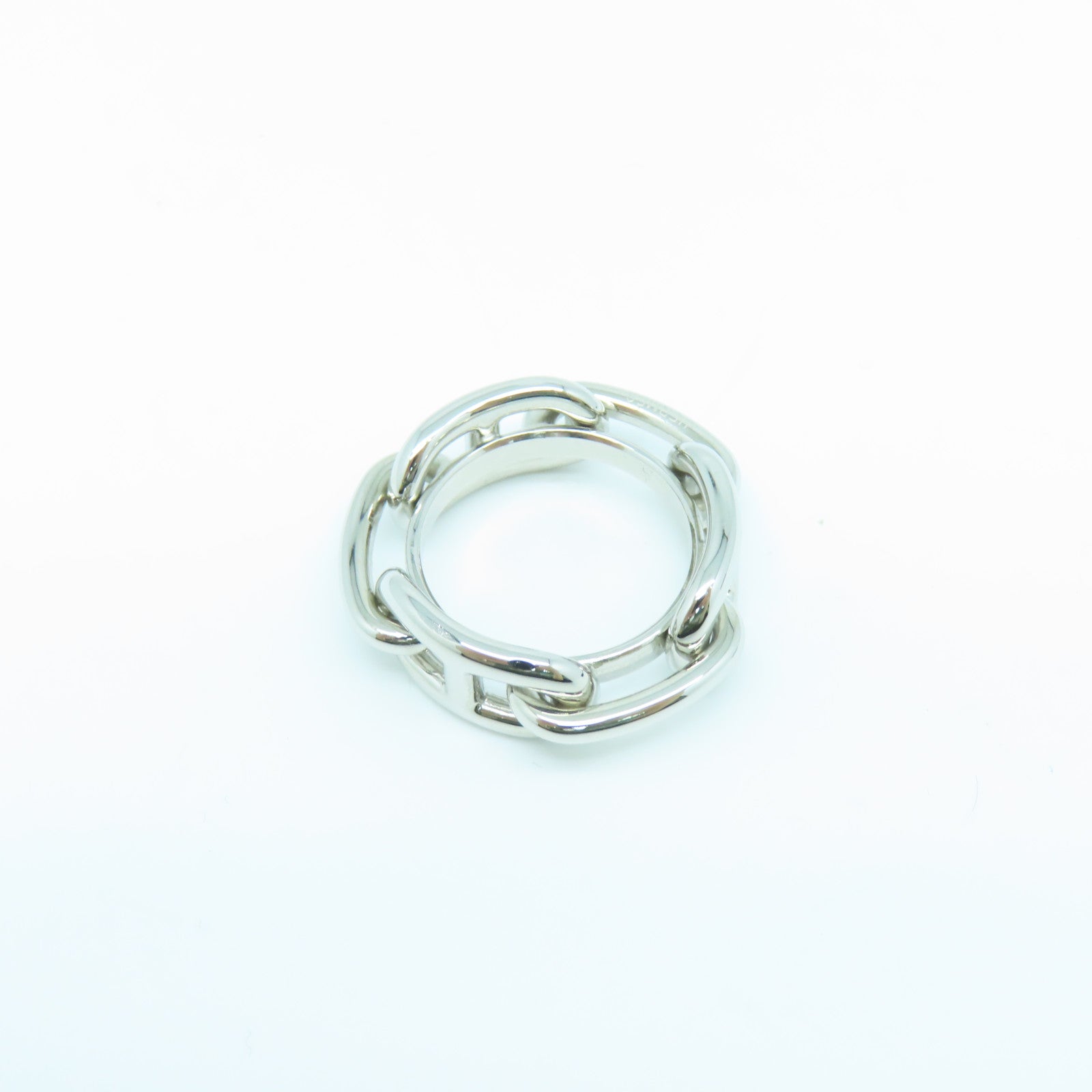 HERMES Metal Scarf Clip Ring Silver Buckle Silk Scarf Buckle Silver