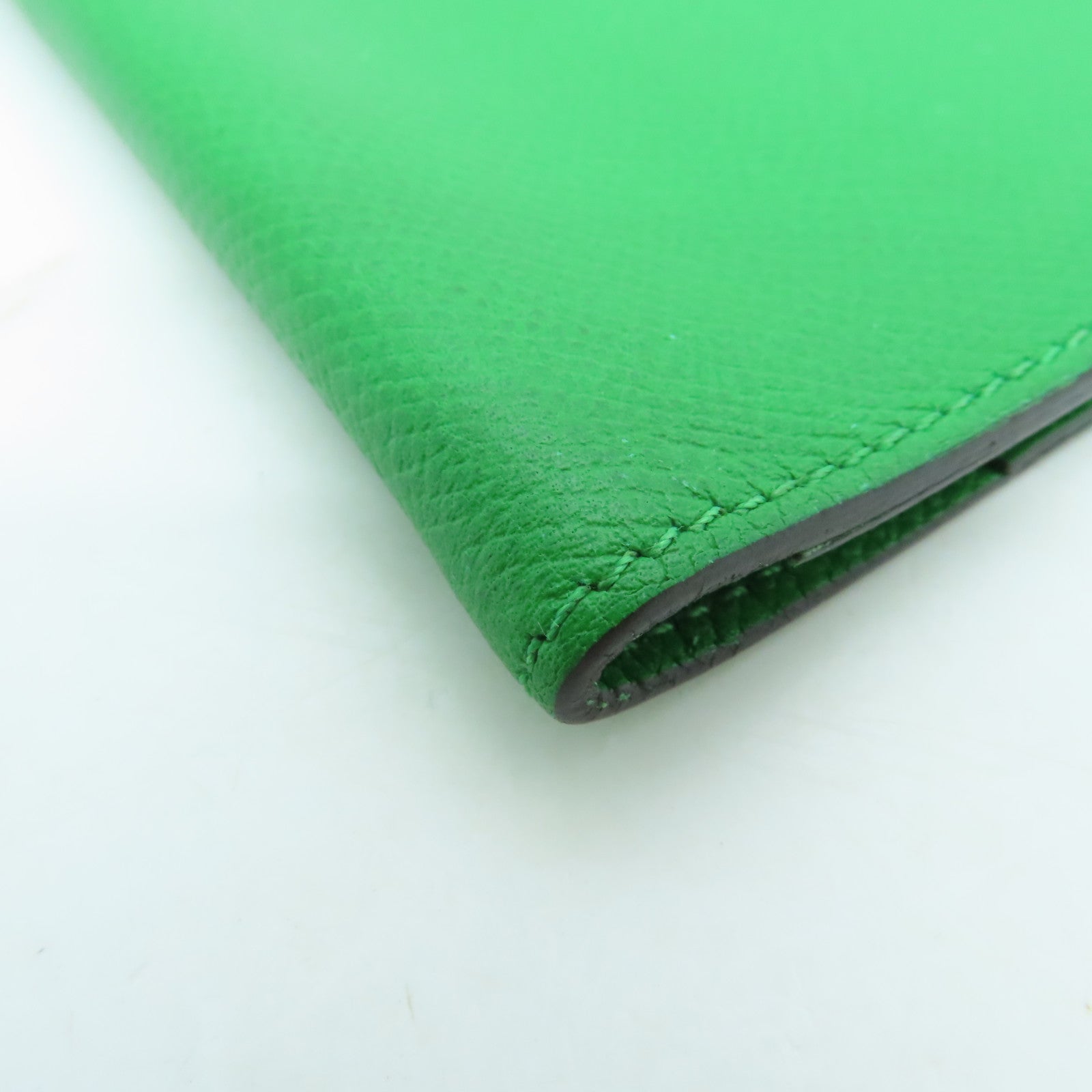 HERMES Epsom皮革Agenda Cover銀扣筆記本套綠色