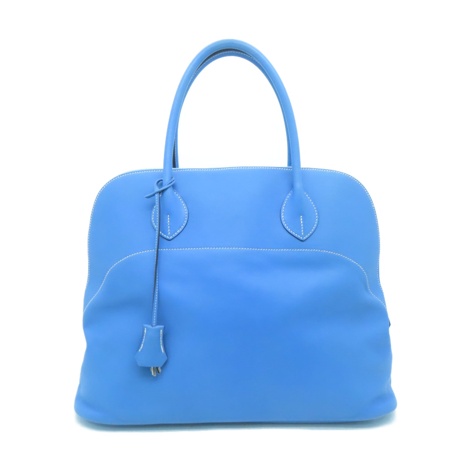 HERMES Swift皮革Bolide Relax银扣手挽袋蓝色