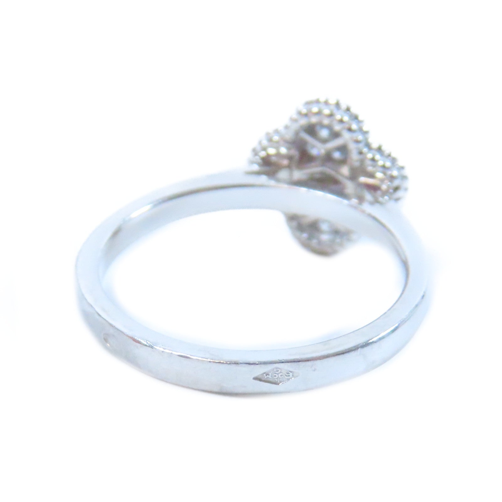 Van Cleef & Arpels 18K白金Sweet Alhambra Diamond Ring鑽石戒指US#4.25