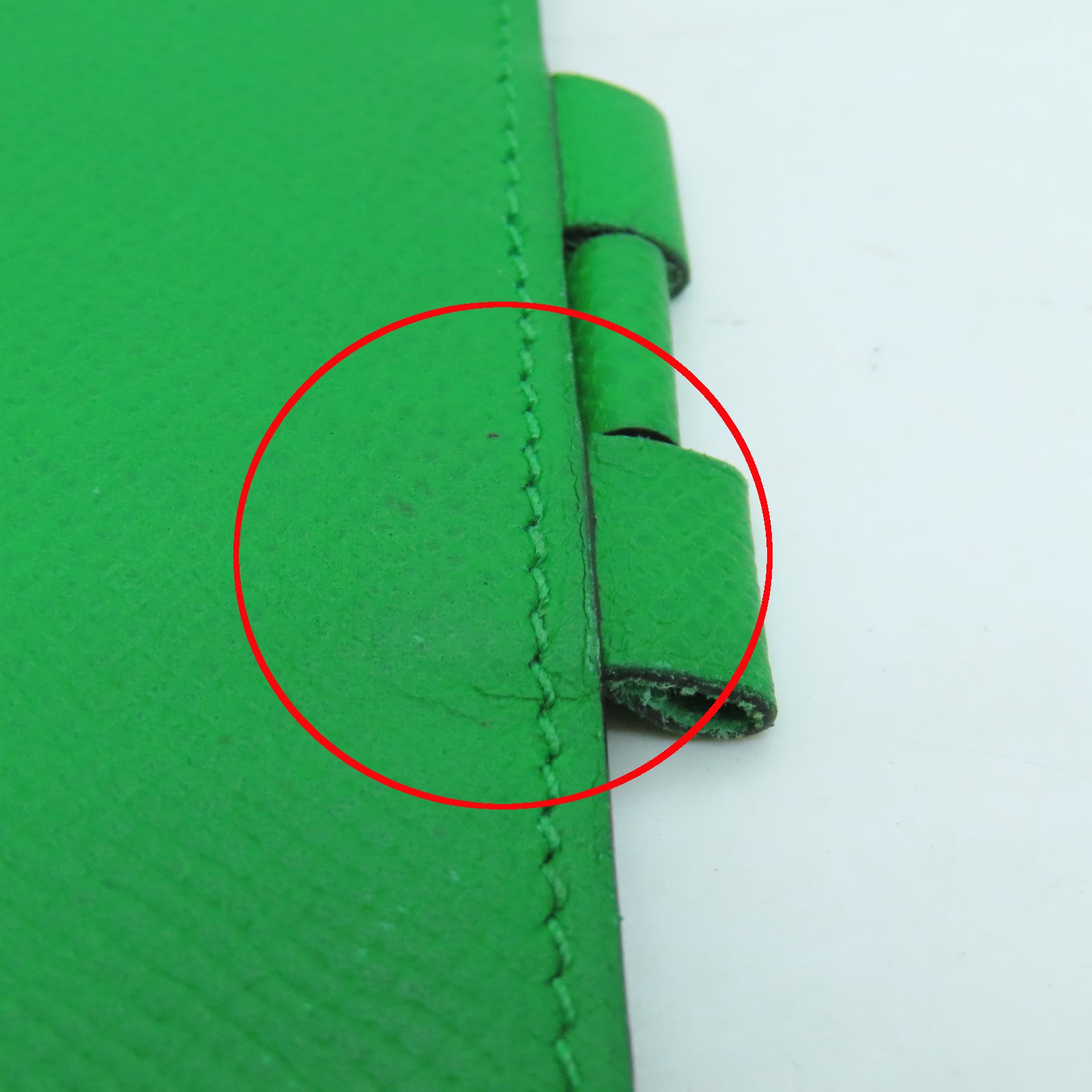 HERMES Epsom皮革Agenda Cover銀扣筆記本套綠色