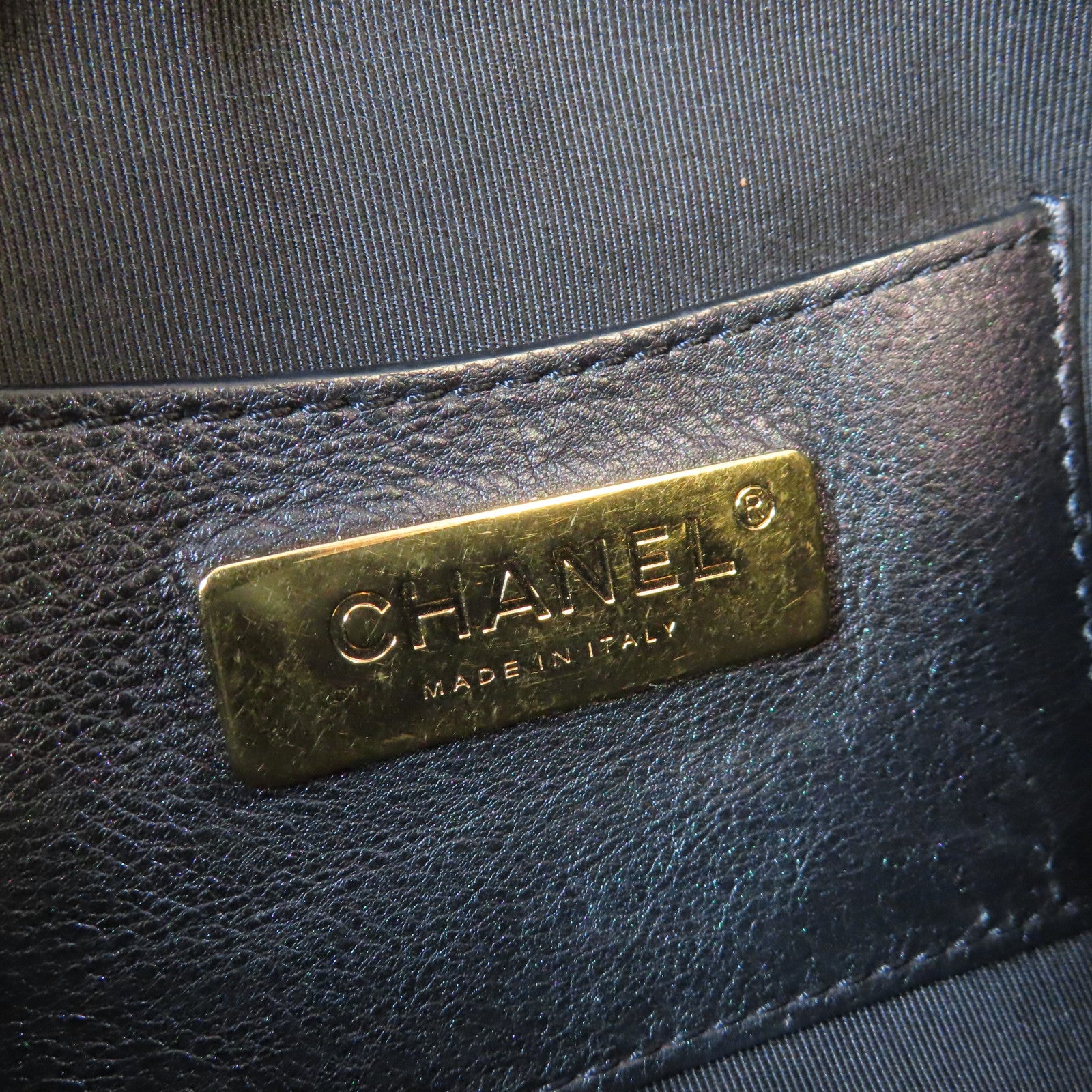 CHANEL 菱格牛皮皮革Waist Bag金扣腰包深紫色