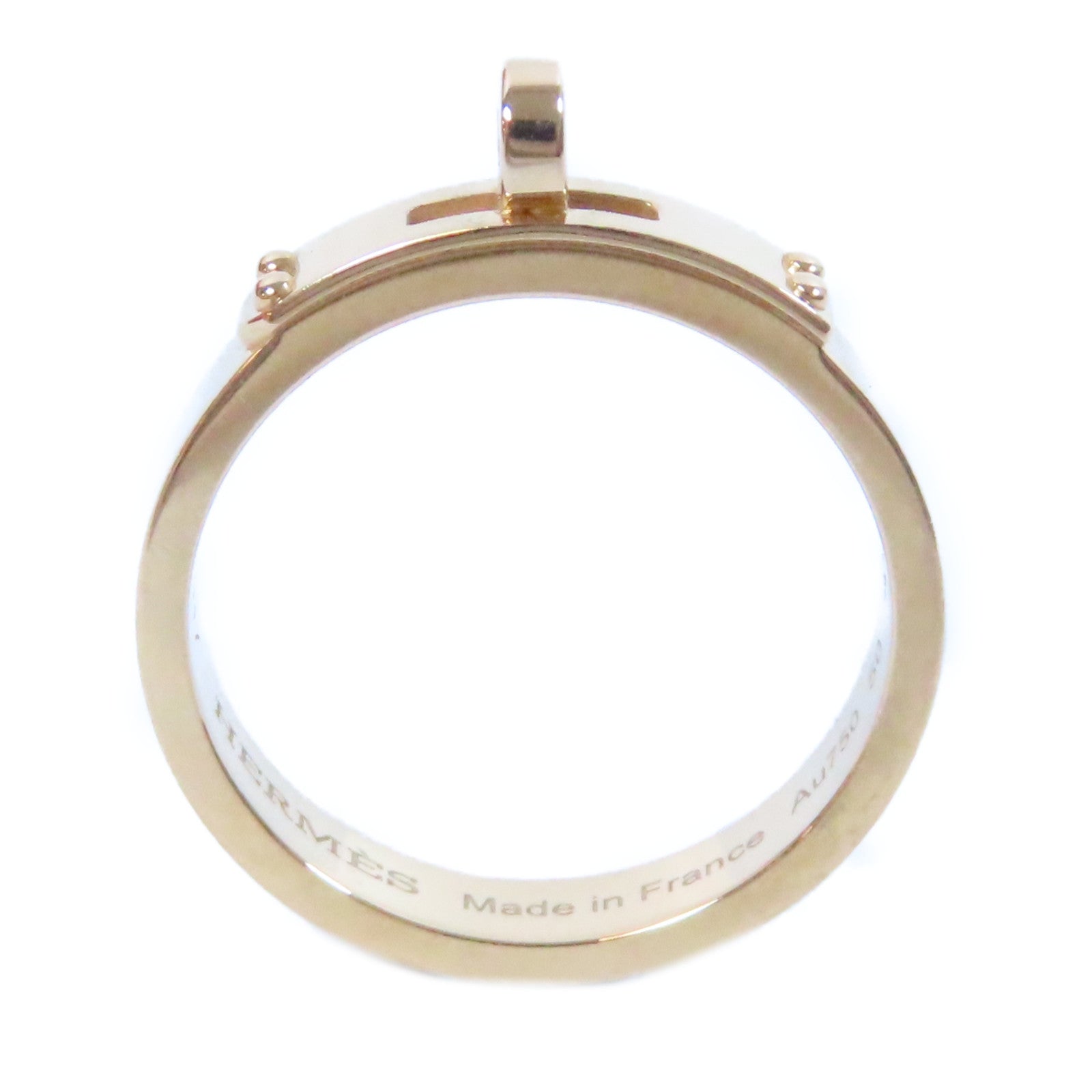 HERMES 18K玫瑰金Kelly Small Model Ring戒指US#5