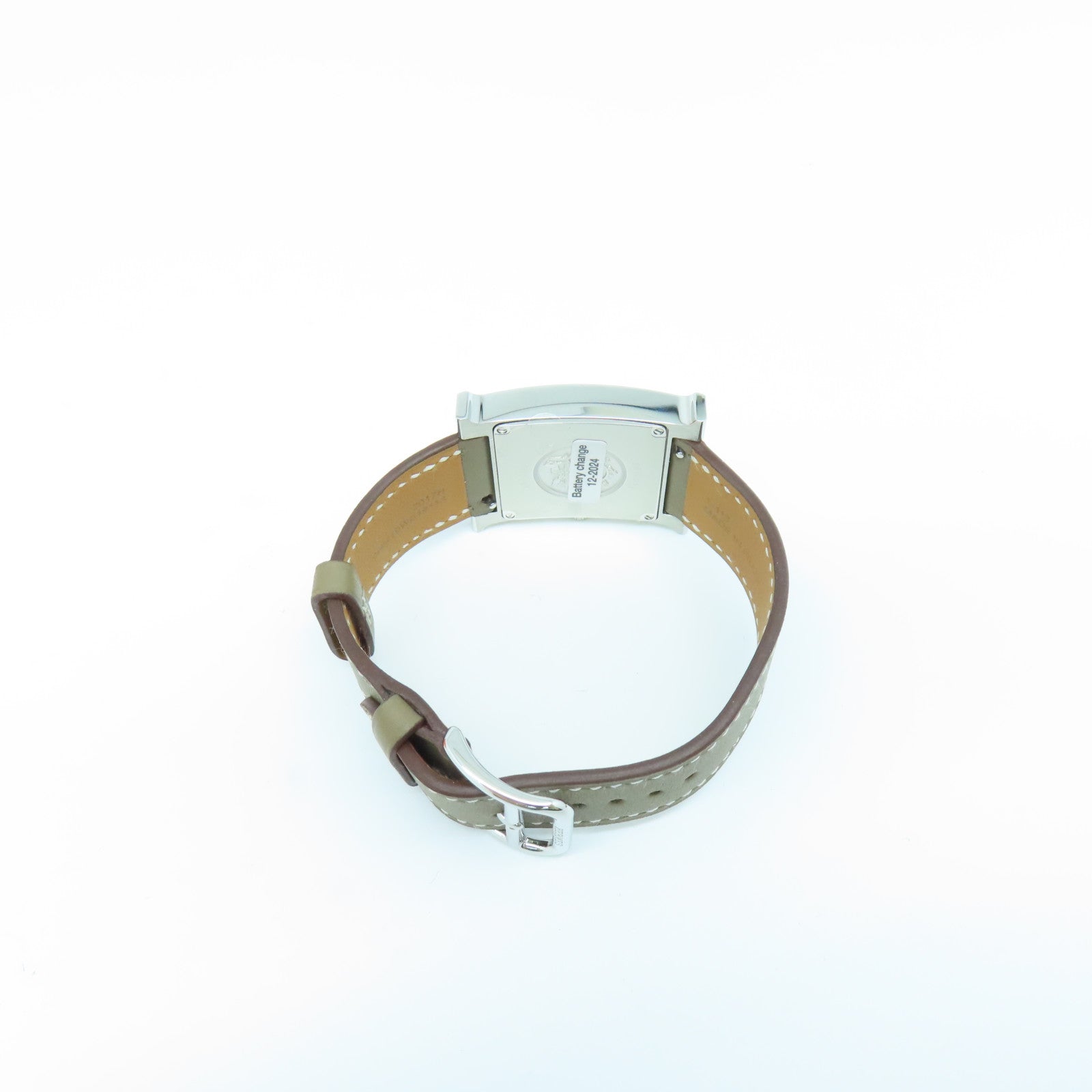 HERMES H Watch 30MM18K Platinum Quartz Movement Elephant Gray