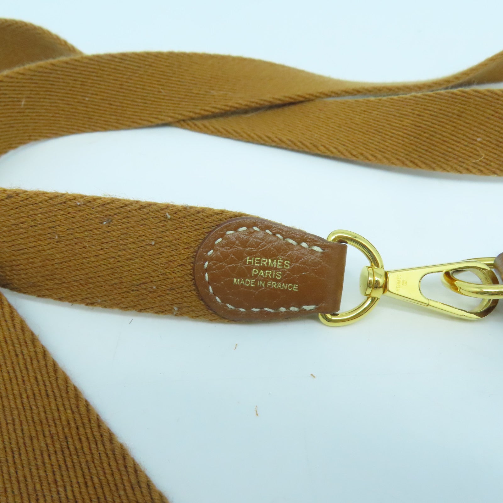 HERMES Clemence皮革Evelyne TPM金扣肩背袋Gold經典駝色