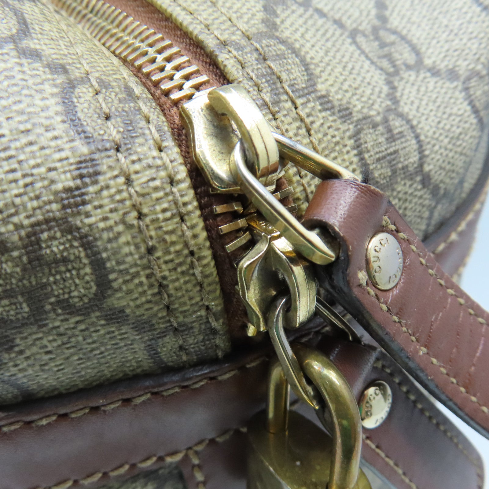 GUCCI 【激減優惠】塗層帆布Boston Bag波士頓包啡色