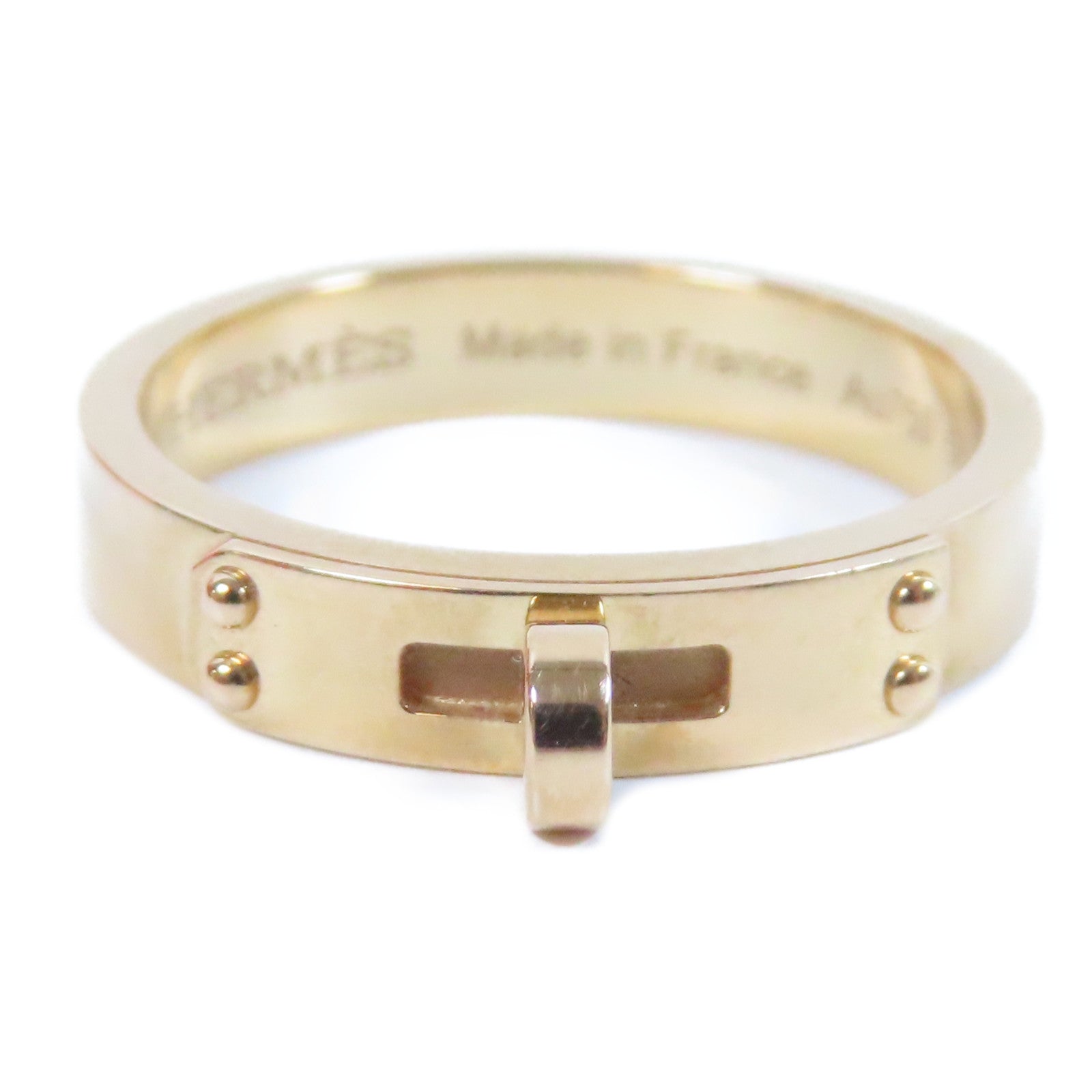 HERMES 18K玫瑰金Kelly Small Model Ring戒指US#5