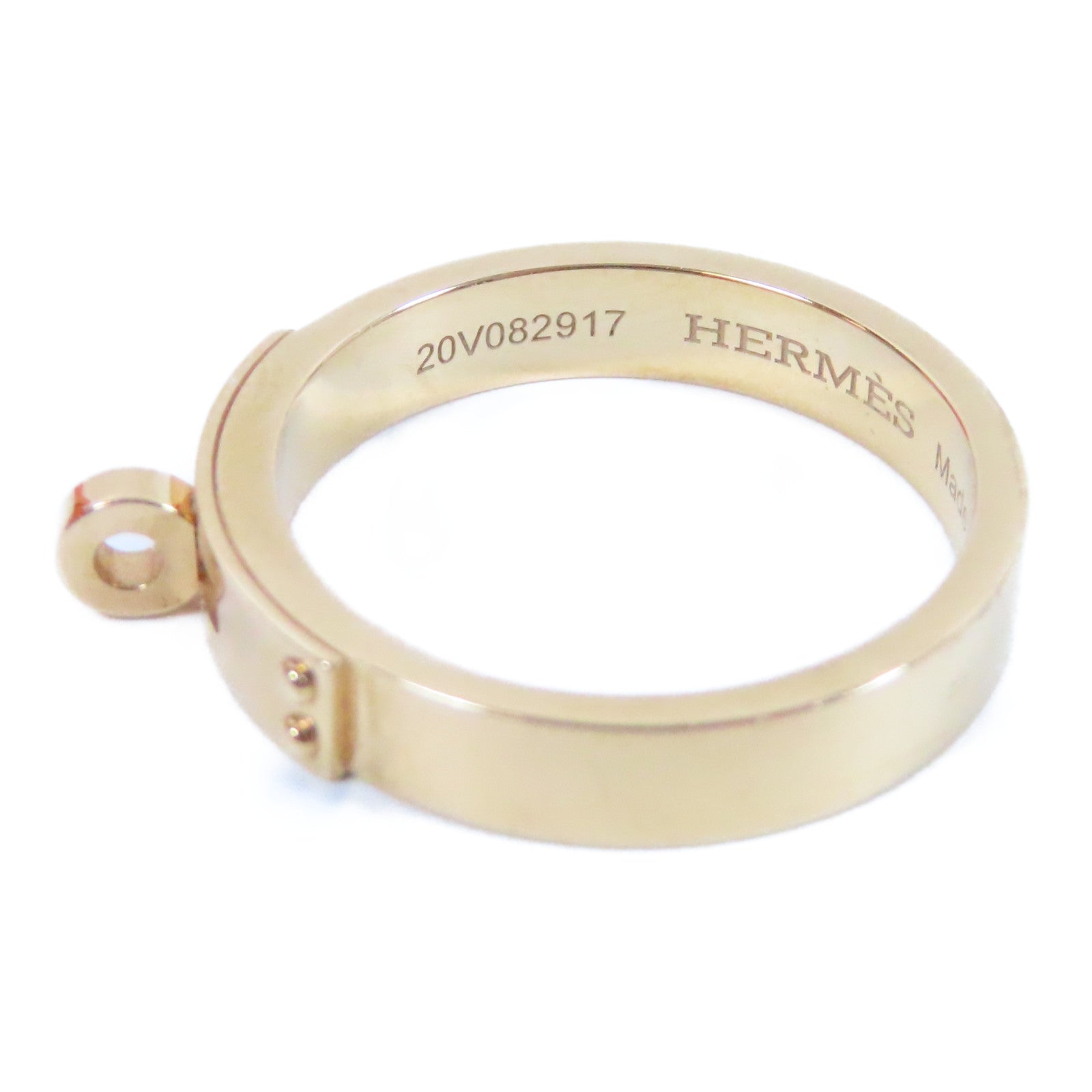 HERMES 18K玫瑰金Kelly Small Model Ring戒指US#5