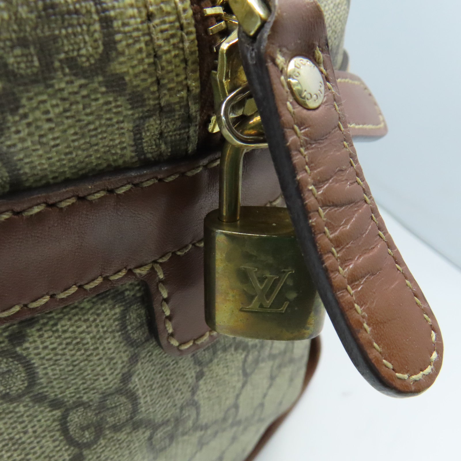 GUCCI 【激減優惠】塗層帆布Boston Bag波士頓包啡色