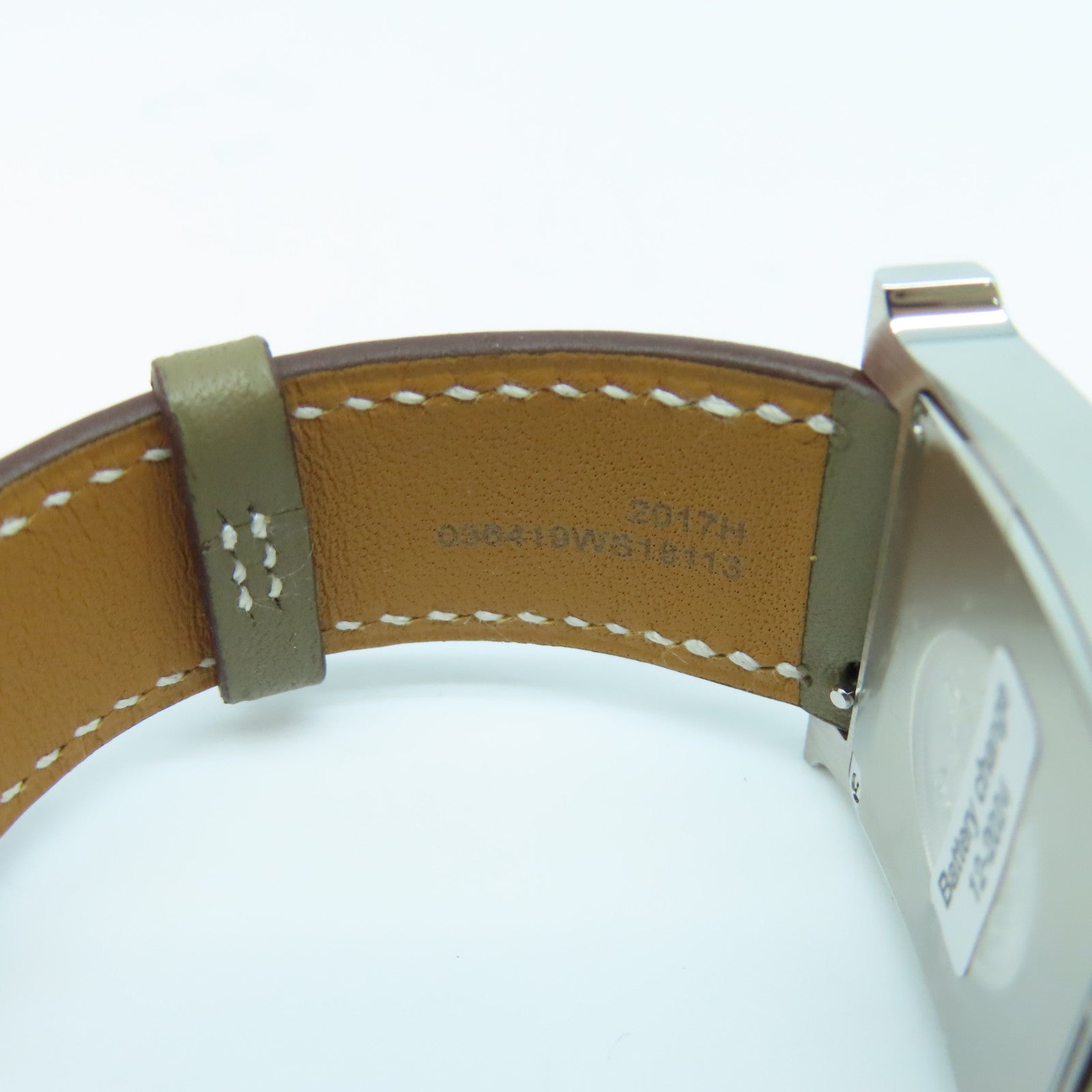 HERMES H Watch 30MM18K Platinum Quartz Movement Elephant Gray