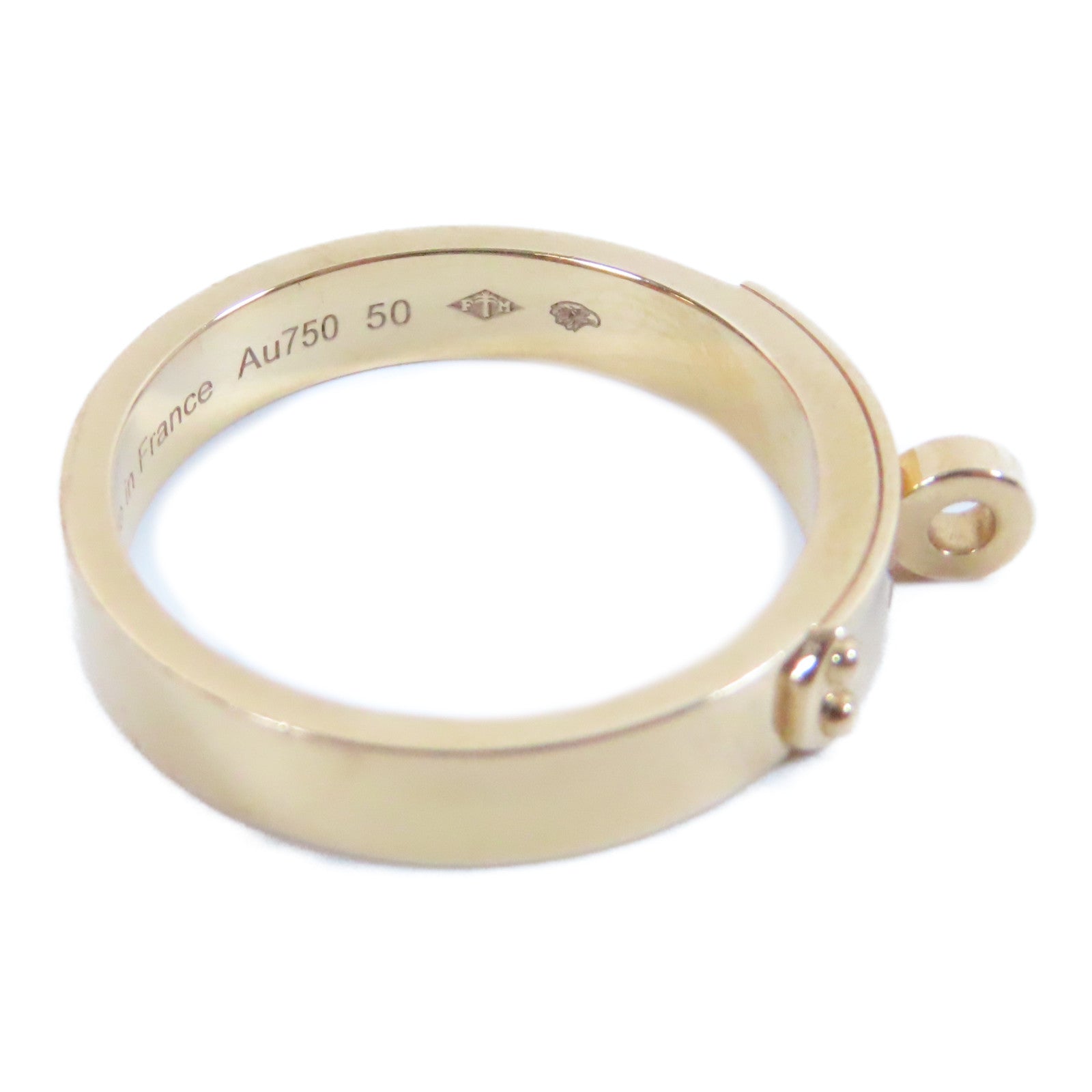 HERMES 18K玫瑰金Kelly Small Model Ring戒指US#5