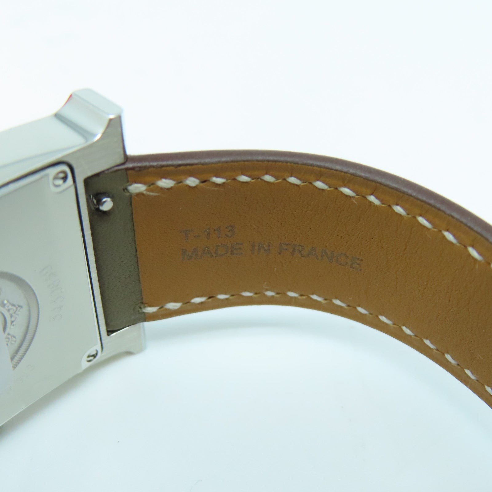 HERMES H Watch 30MM18K Platinum Quartz Movement Elephant Gray