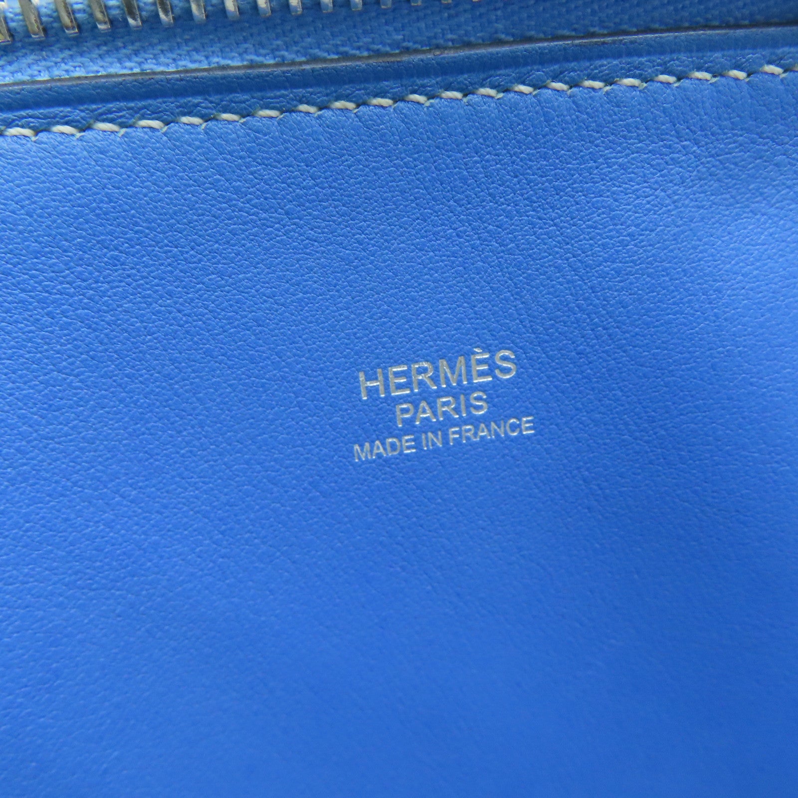 HERMES Swift皮革Bolide Relax银扣手挽袋蓝色