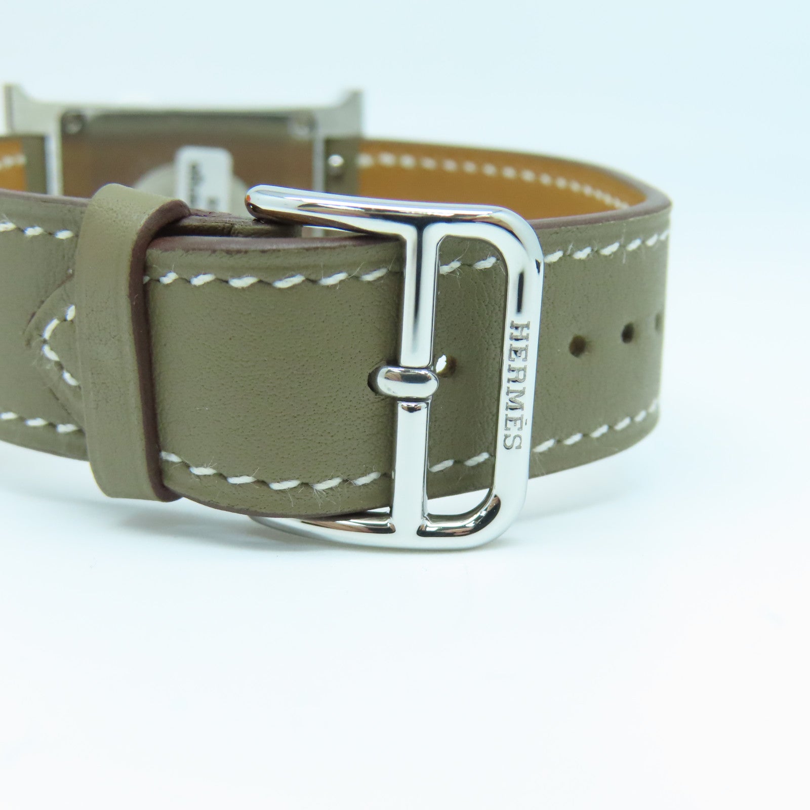 HERMES H Watch 30MM18K Platinum Quartz Movement Elephant Gray