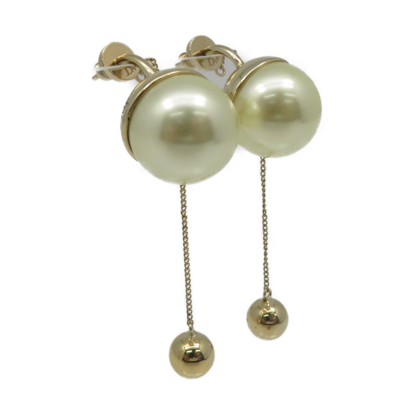 Dior Metal/Imitation Pearl Earrings Pearl/Gold