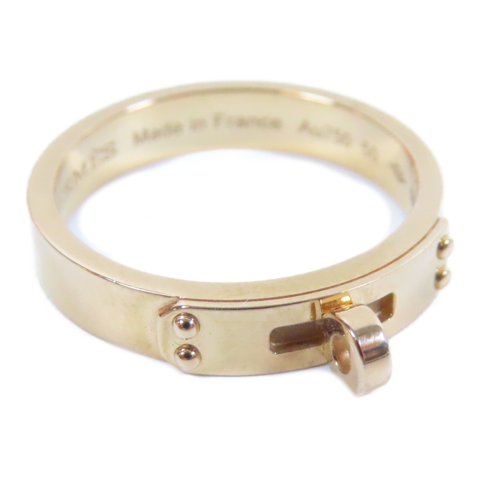 HERMES 18K玫瑰金Kelly Small Model Ring戒指US#5