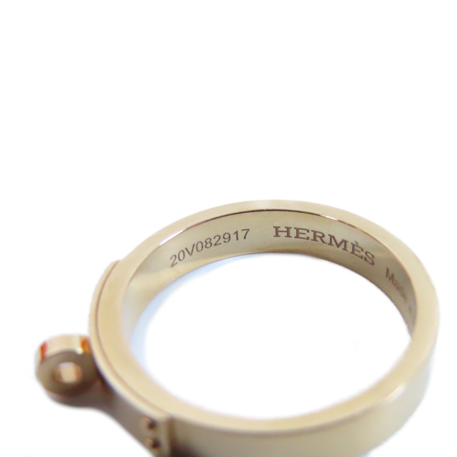 HERMES 18K玫瑰金Kelly Small Model Ring戒指US#5