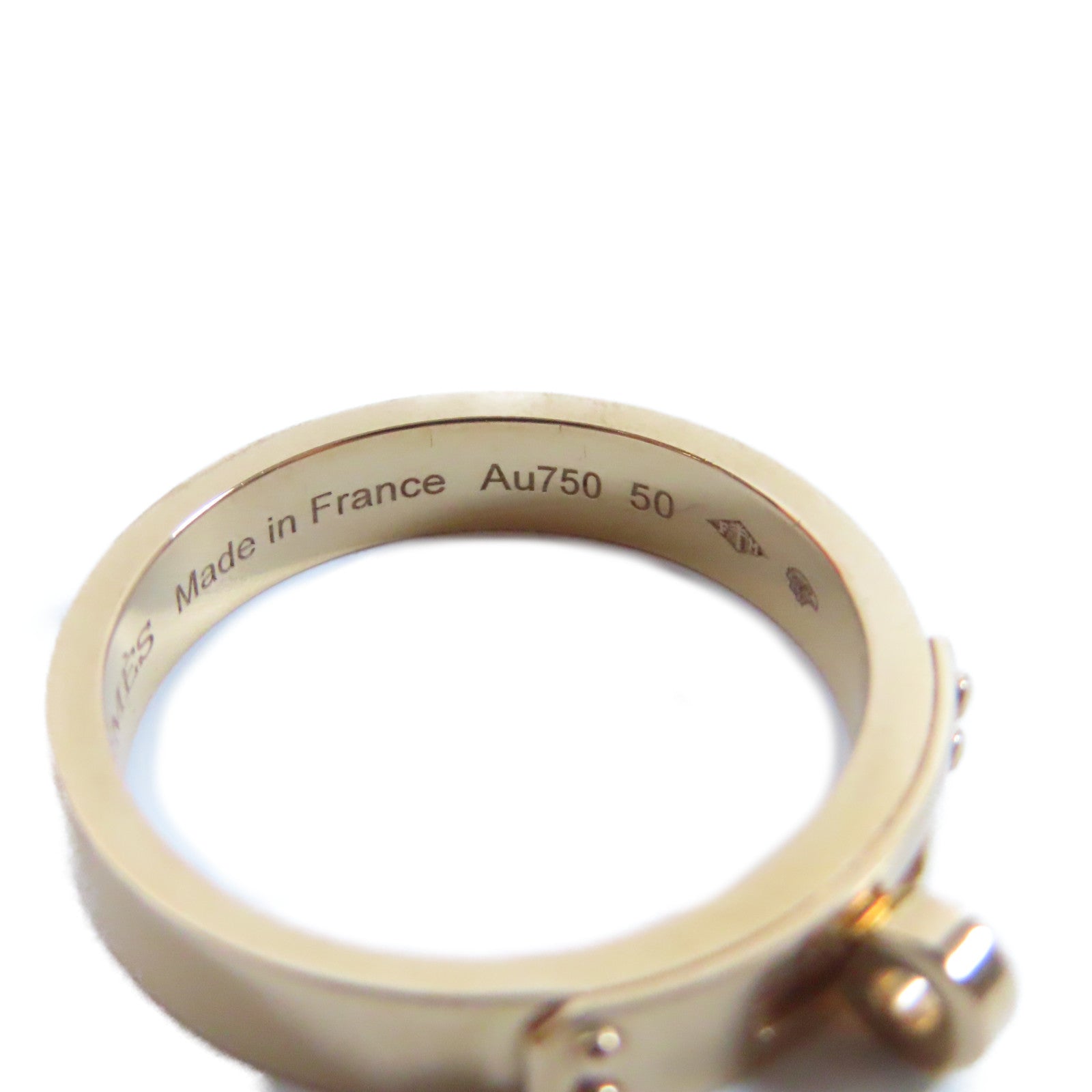 HERMES 18K玫瑰金Kelly Small Model Ring戒指US#5