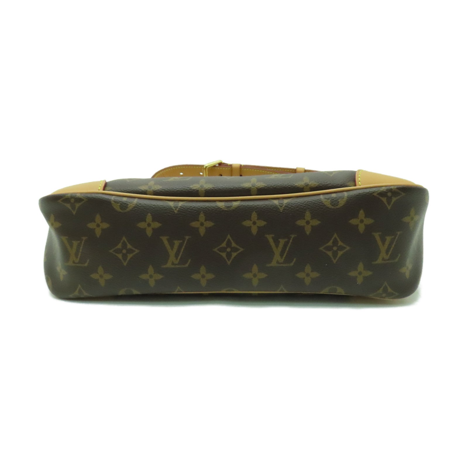 LOUIS VUITTON Monogram Odeon MM金扣肩背袋啡色