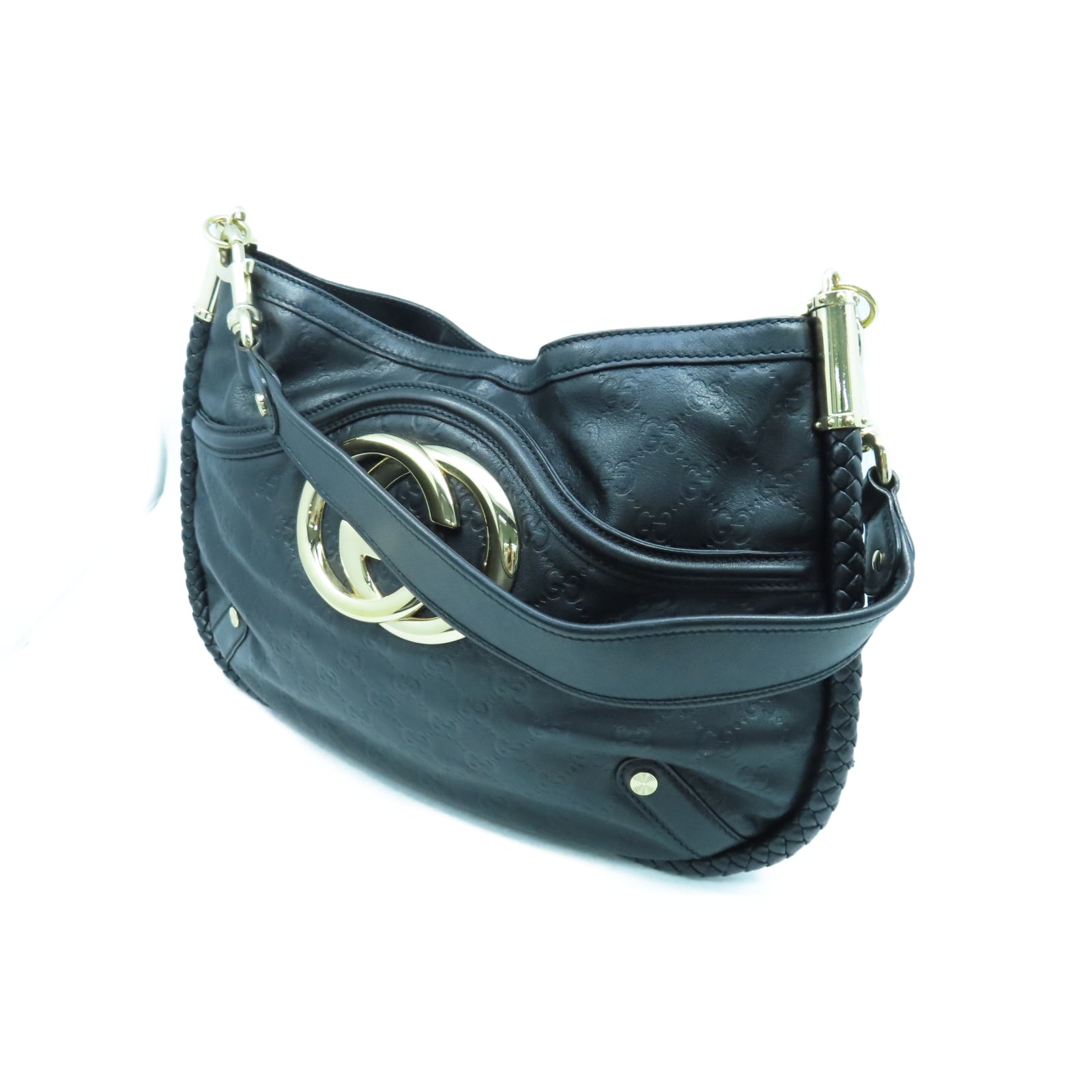GUCCI 牛皮皮革Shoulder Bag金扣肩背袋黑色