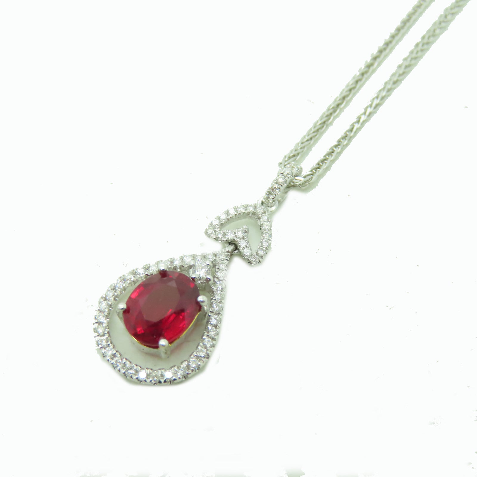 JEWELRY 18K白金Ruby Necklace紅寶石項鍊#40cm